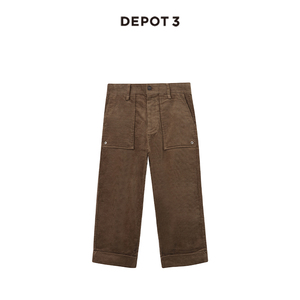 DEPOT3 男装休闲裤 进口长绒棉灯芯绒日常工装直筒微宽松九分裤