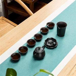 石福记整套茶杯功夫茶具盖碗黑色茶壶办公家用简约 整套茶具(茶壶
