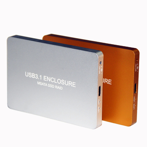 USB3.1 Type-C硬盘盒MSATA转usb3.1 RAID硬盘盒, SSD磁盘阵列