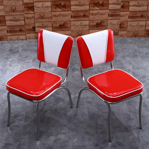 厂家直销不锈钢餐椅餐饮店餐馆餐厅椅子美式1950风皮制皮吧椅包邮