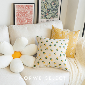 抱枕北欧棉麻刺绣枕套民宿客厅沙发靠枕植物花卉可爱床头靠垫ins