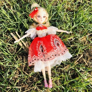 网红款2023新款女孩喜欢艾比丽14寸关节可活动公主洋娃娃粉色小公
