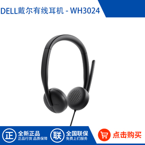 戴尔/Dell 降噪麦克风 台式电脑笔记本通用有线AI降噪耳机 WH3024