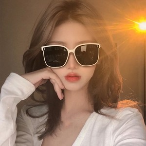 白框gm墨镜女高级感2023新款防晒女士防紫外线大脸显瘦眼镜太阳镜