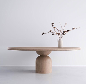 北欧设计师咖啡桌创意网红会议桌现代家用实木餐桌圆桌轻奢圆形洽