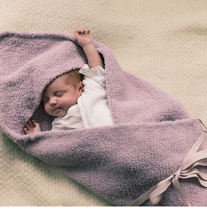 marlmarl仿羊羔绒连帽毛毯婴儿包被一周岁婴幼儿hoodedblanket01