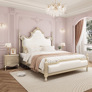 美式轻奢实木床简约现代法式软包床1.5米公主床1.8米双人主卧婚床