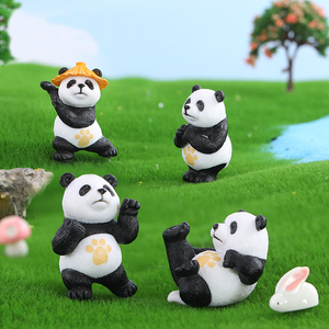 迷你仿真小物品功夫熊猫小玩偶微缩模型摆件过家家动物小玩具礼品