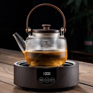 花茶具套装电陶炉煮茶器保温茶炉养生烧水壶玻璃提梁蒸汽茶壶家用