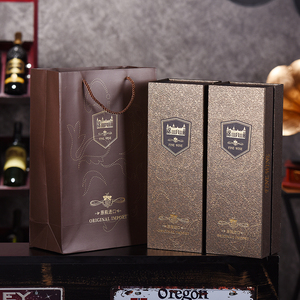 红酒纸盒葡萄酒礼品包装盒纸袋单支双只纸盒套装新款红酒礼盒定制