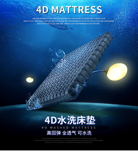 亿鱼吉斯纯3D床垫可水洗透气保健席梦思1.5m1.8米1.2无胶水面德国