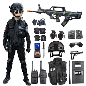 儿童特警察玩具枪套装男孩衣服警服黑猫警长万圣节服装小特种兵