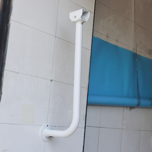 监控室外铝合金围墙1米加长支架 摄像机鸭嘴加厚L型 弯管立杆壁装