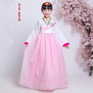 儿童演出服韩版小孩传统古装女童改良韩服女宝宝朝鲜族童装元旦节