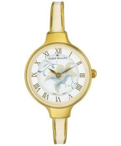 原装安蒂麦琪Andre Mouche 422-02101石英腕表金色不锈钢女士手表