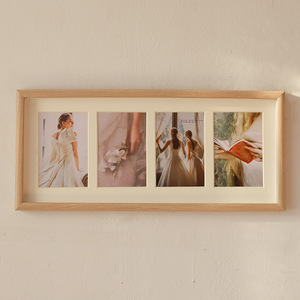 创意三连框相框组合照片挂墙卡纸6寸7寸长方形画框装饰相架洗照片