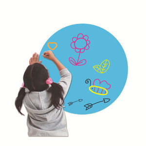 课室家居布置可擦写彩色圆形留言板儿童涂鸦绘画黑板贴PVC自粘贴