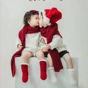 影楼儿童圣诞主题兄妹装摄影艺术照服饰2022新款男女童写真拍照服