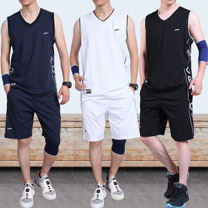 篮球套装男运动速干跑步夏季休闲装宽松无袖背心青少年服装运动服