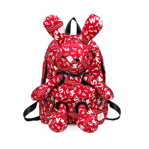 超轻可爱红色双肩包女生出游通勤包2024新款尼龙休闲户外旅游背包