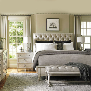 美式法式桦木家用18m白色双人大床家具卧室实木床床实木床全实木