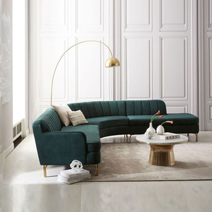 北欧美式高端布艺沙发客厅组合套装现代简约实木弧形转角拐角家具