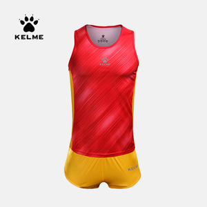 KELME卡尔美田径服套装男女马拉松跑步健身速干短跑比赛运动装夏