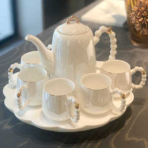 高档陶瓷茶具套装家用客厅水杯杯具乔迁新居结婚茶壶茶杯轻奢水具