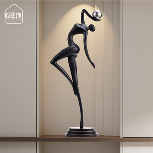 意式极简艺术人物雕塑高摆件客厅玄关壁龛轻奢细长高级感工艺品
