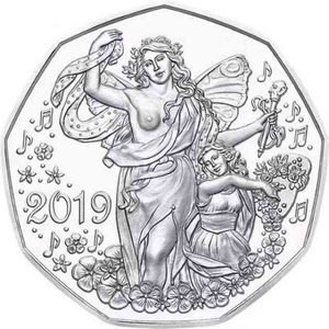 【海宁潮现货】奥地利2019年国家歌剧院150周年1/4盎司普制银币