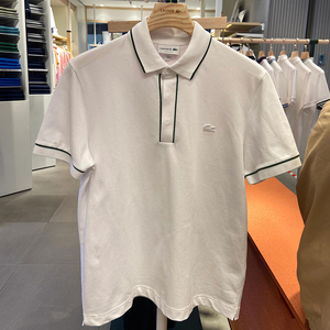 LΑC­ΟSΤΕ鳄­­鱼法国24夏新款纯色条纹短袖商务经典POLO衫