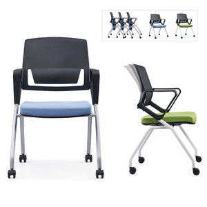 简约折叠培训椅子带扶手会议椅家用写字椅透气网接待椅洽谈椅便捷