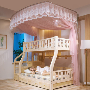 子母床蚊帐上下一体柜形高低双层床1.5m床柜梯伸缩上下铺儿童家用