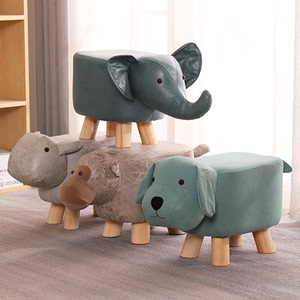 儿童小凳子卡通小鹿大象板凳家用创意小牛沙发换鞋凳实木动物坐凳
