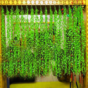仿真柳叶柳条藤条植物塑料叶子假花吊顶墙壁垂吊阳台绿植装饰垂柳