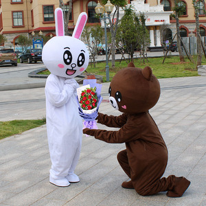 可妮兔布朗熊卡通人偶服装 兔子玩偶服成人行走cos服传单服网红熊