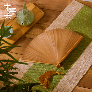 18cm中国风复古全竹素面原色折扇日用便携小巧易开合夏季古典扇子