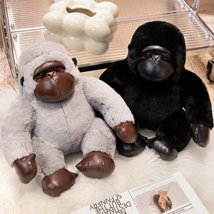 可爱仿真黑色灰色大猩猩公仔毛绒玩具金刚玩偶大号丑猴子娃娃礼物