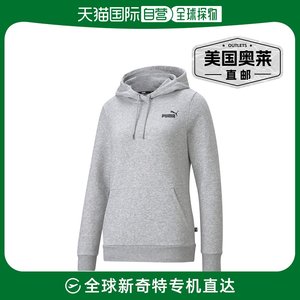 Puma/彪马 女士 Essentials 小号徽标连帽衫 浅灰石南花 【美国奥