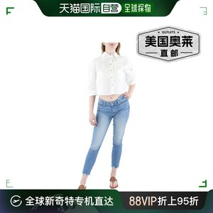 dkny jeans女式棉质斗篷袖纽扣上衣 - 白色 【美国奥莱】直发