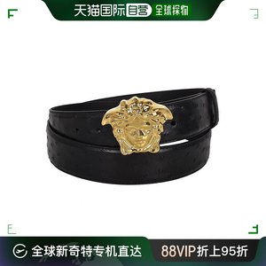 香港直邮VERSACE 范思哲/男皮带美杜莎头像板扣腰带 金头压孔DCU4