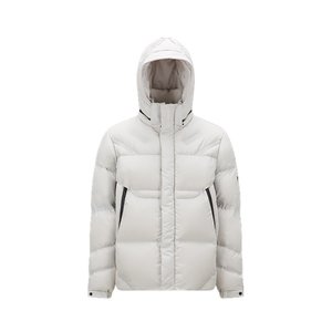 Moncler/蒙克莱23新款 男白灰色防水轻尼龙涤纶连帽羽绒服