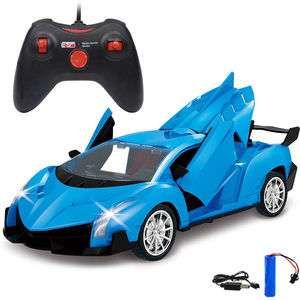 遥控车儿童开门兰博基尼车能漂移蓝色跑车赛车轿车男孩玩具车汽车