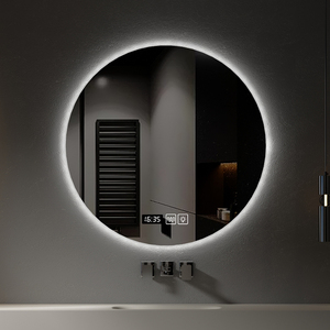 智能浴室镜子圆形LED发光灯镜壁挂圆镜智能镜卫生间防雾浴室镜子
