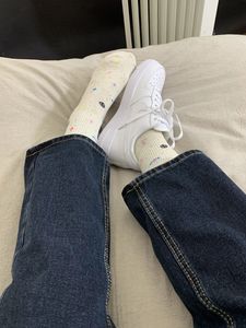 akiocat猫 星空宇宙棒棒糖彩色中筒袜女春夏韩国新款短袜