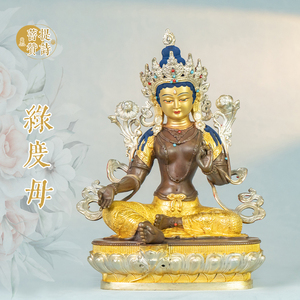 西藏居家供奉纯铜鎏金密宗绿度母菩萨佛像藏传家用请神像铜像摆件