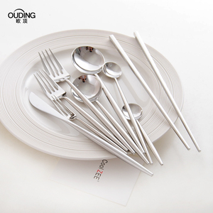 北欧风葡萄牙镜面304不锈钢西餐牛排刀叉勺筷子 咖啡勺水果叉餐具