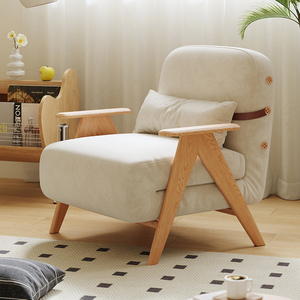 He木屋实木沙发床客厅可折叠两用单人沙发日式多功能小户型沙发床