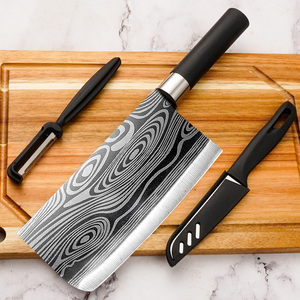 家用菜刀3件套超快锋利切片刀不锈钢厨师刀切肉刀水果刀削皮刀具