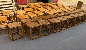 老榆木实木凳子 新中式凳子 原木拼接实木凳子家用框架木凳儿童